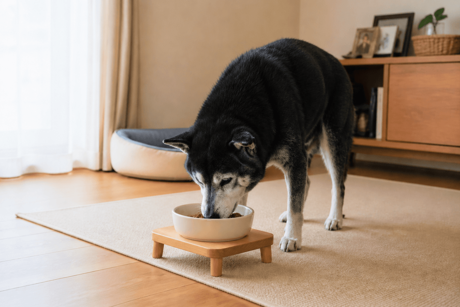 食事ケアのシニア犬